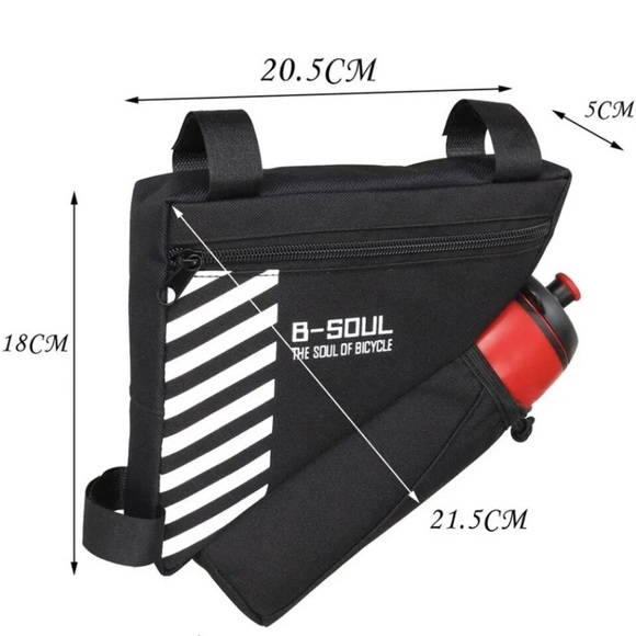 NEW B-SOUL Black Waterproof Bicycle Front Top Tube Pouch Triangle Bike Frame Bag - Picture 3 of 6